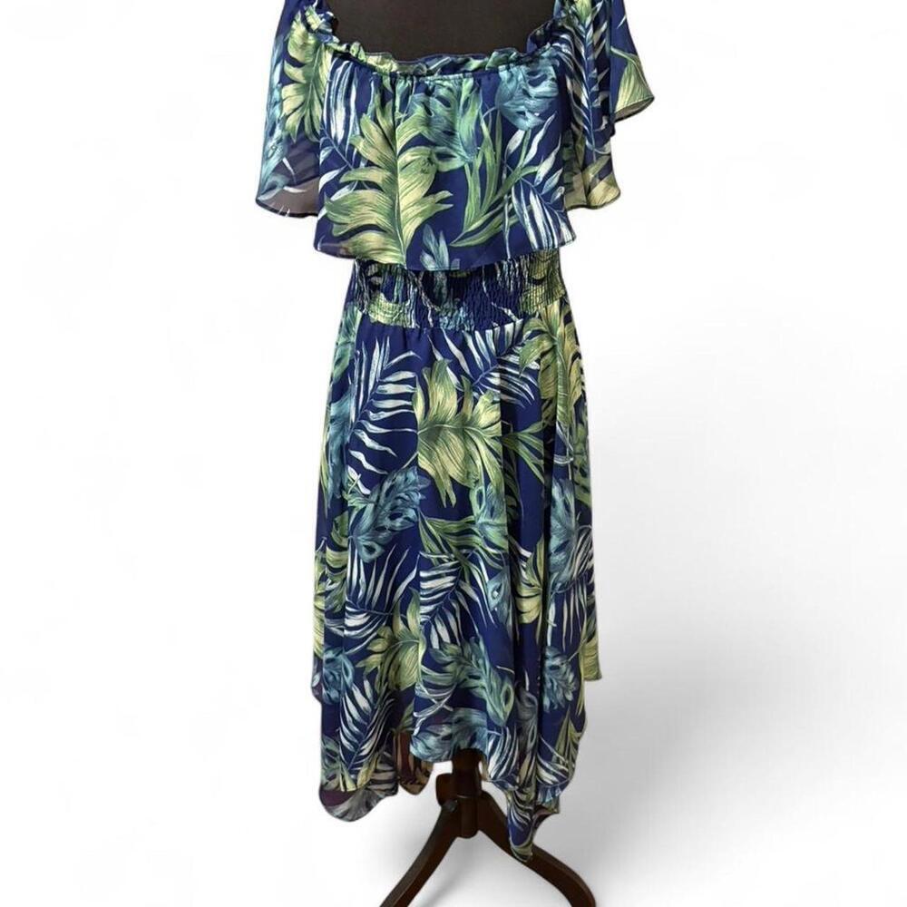Rabbit Rabbit Rabbit Designs tropical print off the shoulder dress Size large - Picture 6 of 6